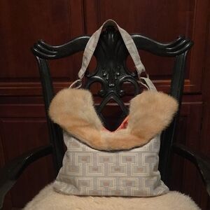 Lovely Mink Trimmed Bag